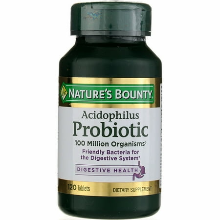 Nature's Bounty Probiotic Acidophilus Tablets, 120 ea (Pack of 4)