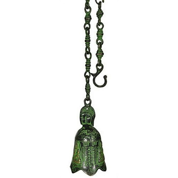 Exotic India Guan Yin Roof Hanging Bell - Tibetan Buddhist - Brass and Iron