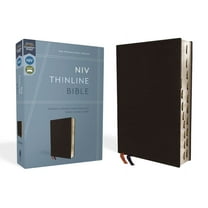 NIV, Thinline Bible, Bonded Leather, Black, Indexed, Red Letter Edition, (Hardcover)