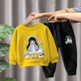 thumbnail image 2 of 7-8T Boys Girl Clothes Set Crewneck Sweatshirt Long Sleeve Tops + Jogger Pants Fall Winter Outfits 3T 4T 5T 6T 7T 8T 9T 10T Kids Yellow Outfits, 2 of 7