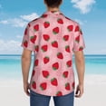 thumbnail image 6 of Fotbe Strawberry Hawaiian Shirt for Men Unisex Summer Beach Casual Short Sleeve Cotton Linen Button Down Shirts-Small, 6 of 9