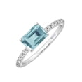 thumbnail image 2 of Sterling Silver with Natural Aquamarine and White Topaz Engagement Ring, 2 of 3