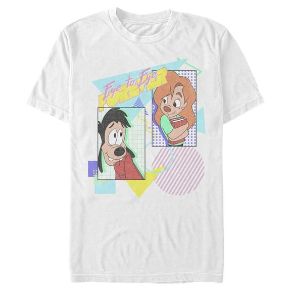 Men's A Goofy Movie Max and Roxanne Eye to Eye Forever Graphic Tee White 3X Large