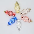 thumbnail image 4 of 12 Pieces Christmas Candy Ornaments Hanging Glitter Candy Cane Ornaments Christmas Tree Candy Peppermint Ornaments with Golden Ropes for Xmas Party Home Decorations (Champaign Gold), 4 of 6