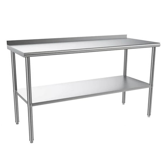 Zimtown Stainless Steel Table for Prep & Work 60 x 24 Inches, Commercial Heavy Duty Table with Backsplash for Restaurant, Home and Hotel