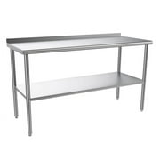 Ktaxon 60" x 24'' Stainless Steel Worktables Workstations, Commercial Work Table for Prep, with Backsplash, for Kitchen, Restaurant, Home, Hotel