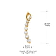 thumbnail image 3 of 14K Yellow Gold Italian Horn Cubic Zirconia CZ Studded Lucky Charm Pendant with 2mm Figaro 3+1 Chain Necklace - 20", 3 of 6