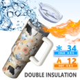 thumbnail image 5 of OBREWU Corgi Dog and Flower Florals Tumbler with Handle and Lid,Corgi Dog and Flower Florals 40oz Double Wall Vacuum Insulated Tumbler,Cups Gift for Women and Men, 5 of 7
