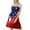 Blue, variant on Independence Day Themed Bandeau Dress for Women, Sleeveless Flowy Tank Dress with Vibrant Print, Perfect for Beach Bonfires and Family BBQs,Blue L