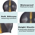 thumbnail image 3 of Gorros de natación de silicona, cómodo gorro de natación para adultos elastomérico para mujeres y hombres, 3 of 5