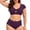 Z-Purple10, variant on JIAYUE Women Swimsuit Sets Ruffle Sleeve Scoop Neck Solid Color Two Piece High Waisted Bikini With Backless Tankini Top And Boy Shorts Bottoms Stylish Female Swimwear