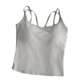 thumbnail image 4 of Noric Women Sleeveless Camisole Tops Built in Padded Bra Spaghetti Straps Criss Cross Back Hollow Out Casual Summer Tank Tops, 4 of 7