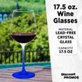 thumbnail image 4 of Crystal Wine Glasses 17.5 oz. Set of 12, Bulk Pack - Restaurant Glassware, Perfect for Red Wine or White Wine - Blue, 4 of 5