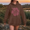 thumbnail image 5 of yueewhu Graphic Hoodies Women Y2k Oversized Sweatshirt Long Sleeve Pullover Sweater Cute Hooded Preppy Top Aesthetic Shirts L/L(Brown, M), 5 of 6