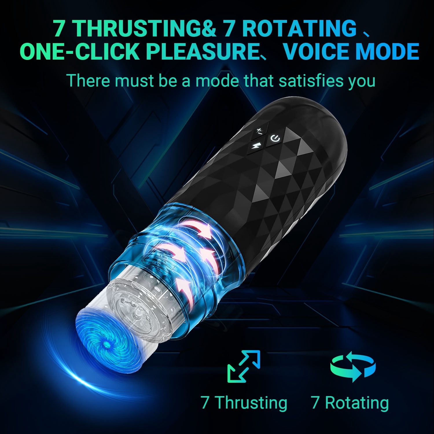 OCTMOM Automatic Male Masturbator Cup, Male Strokers with 7 Sucking & 7 Rotating Modes, Adult Electric Strokers Sex Toys for Men