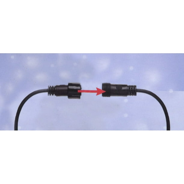Kaemingk 10' Connect 24V LED Câble d'Extension de Lumière de Noël - Fil Noir