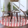 thumbnail image 3 of Round Rugs 6Ft, Red Plaid Christmas Round Area Rug Washable Indoor Throw Carpet, Xmas Snowflake Merry Christmas Soft Non Slip Circle Rug for Office Cabinet Home Decor Aesthetic, 3 of 8