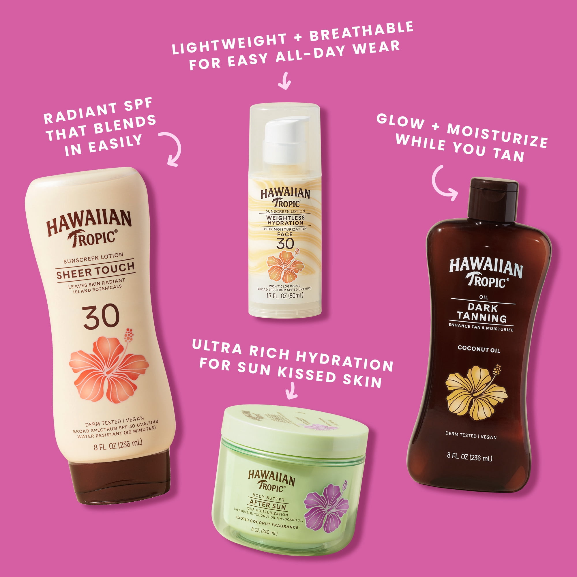 Hawaiian Tropic After Sun Body Butter with Coconut Oil, 12 Hour Moisturization, 8 oz