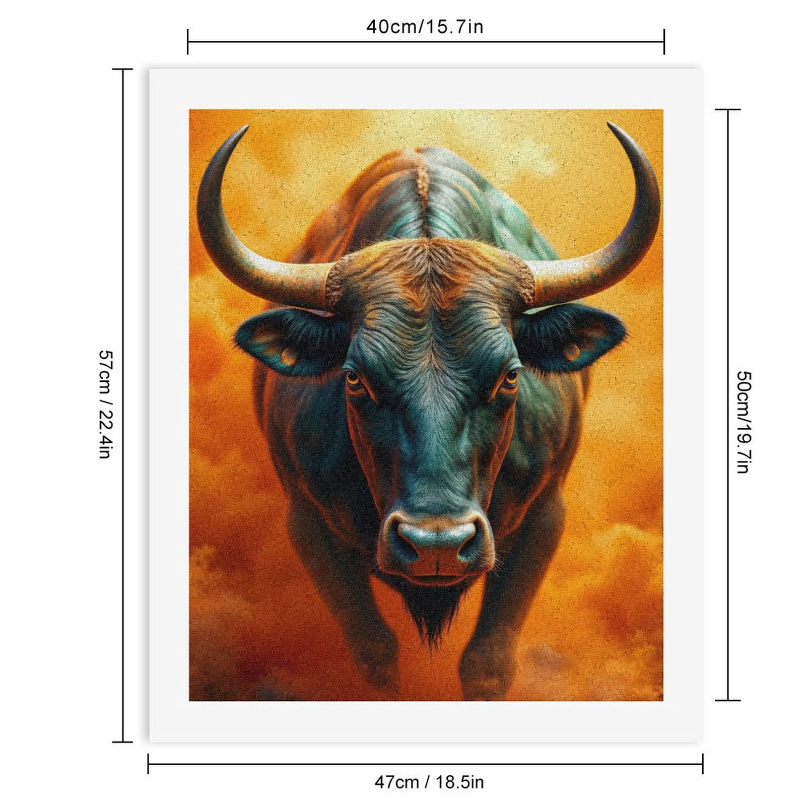 Paint by Numbers Kit for Adults, Bull In Fiery Cloudscape Paint by Numbers, Easy Paint by Numbers Kit for Adults Beginner, DIY Adult Paint by Number Kits on Canvas, Home Decor