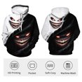 thumbnail image 4 of Rebaike Yin Yang Inspired Hoodie for Men Women, Black White Duality Monster Grin Graphic Pullover, Creepy Smile Gothic Streetwear Sweatshirt, Light and Dark Abstract Hooded Top ﻿, 4 of 8