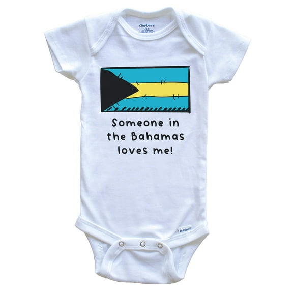 Someone in Bahamas Loves Me Bahamian Flag Cute Baby Bodysuit