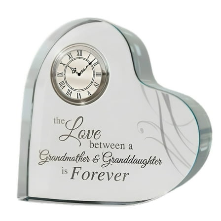 The Bradford Exchange Grandmother Granddaughter Forever Loved Crystal Clock Issue #2 A Heartfelt Bond in Time Crafted Genuine Crystal Heart Shaped Design 4-inches