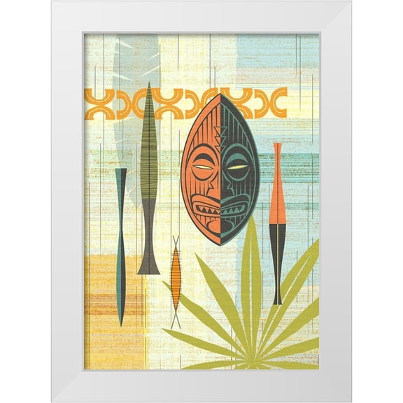 Theodore, James 11x14 White Modern Wood Framed Museum Art Print Titled - Tiki Warrior No. 2