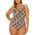 thumbnail image 2 of Bleu by Rod Plus Women's Strappy Tummy Control One-Piece,Brown,20W, 2 of 3