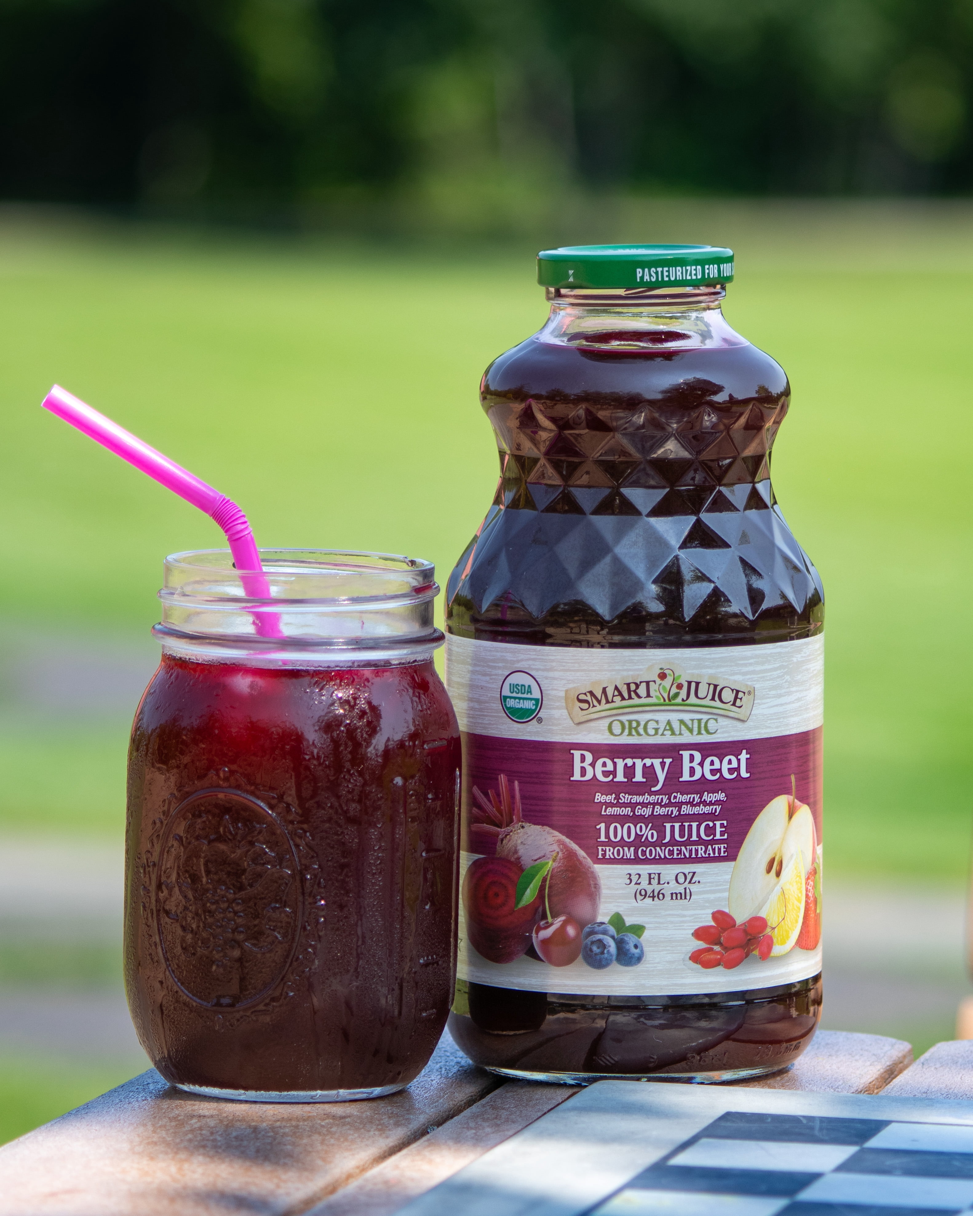 Smart Juice Organic Berry Beet Juice with Strawberry, Cherry, Blueberry, & Goji Berry – Shelf-Stable, 100% Juice – 32 fl oz, Pack of 6