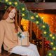 thumbnail image 4 of Guirnalda de ratán con aguja de alfiler de Navidad | Vid artificial verde de 6.2 pies | Guirnalda de plástico flexible para vacaciones en interiores y exteriores, fiestas, bodas, chimeneas, 4 of 8