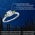 thumbnail image 2 of Gem Stone King 10K White Gold White Created Sapphire and Green Peridot 3-Stone Ring for Women | 1.24 Cttw | Round 6MM | Gemstone September Birthstone | Size 8, 2 of 6