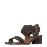 Donald Pliner Women's Day to Night Heeled Sandal, Dark Brown-Crocco Patent, 5