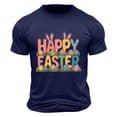 thumbnail image 1 of Camisa Casual de Cuello de la Tripulación de la Impresión de Pascua de Manga Corta de Verano Top Ligero de Poliéster para los Hombres, Camiseta de Manga Corta para el Uso Diario de Primavera Verano, 1 of 8