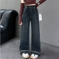 thumbnail image 5 of Girls Baggy Jeans Elastic High Waist Wide Leg Pants Trousers Teen Girl Clothes Girls Clothes Size, 5 of 9