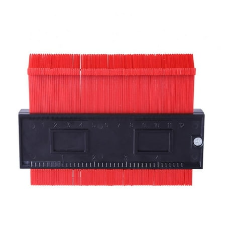 

5 Inch/120mm Plastic Contour Gauge Profile Gauge Irregular Shape Duplicator Copy Tracing Template Tool Measure Ruler for Perfect Fit and Easy Cutting (Red)