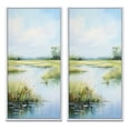 thumbnail image 2 of Designart "Meadow Calm Waters II" Meadow Framed Wall Art Set Of 2 - Green Landscapes Framed Canvas Set For Living Room Decor, 2 of 6