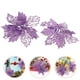 thumbnail image 3 of 1 juego de 12 piezas de adornos navideños para árbol: flores de Nochebuena brillantes, flores artificiales huecas., 3 of 7