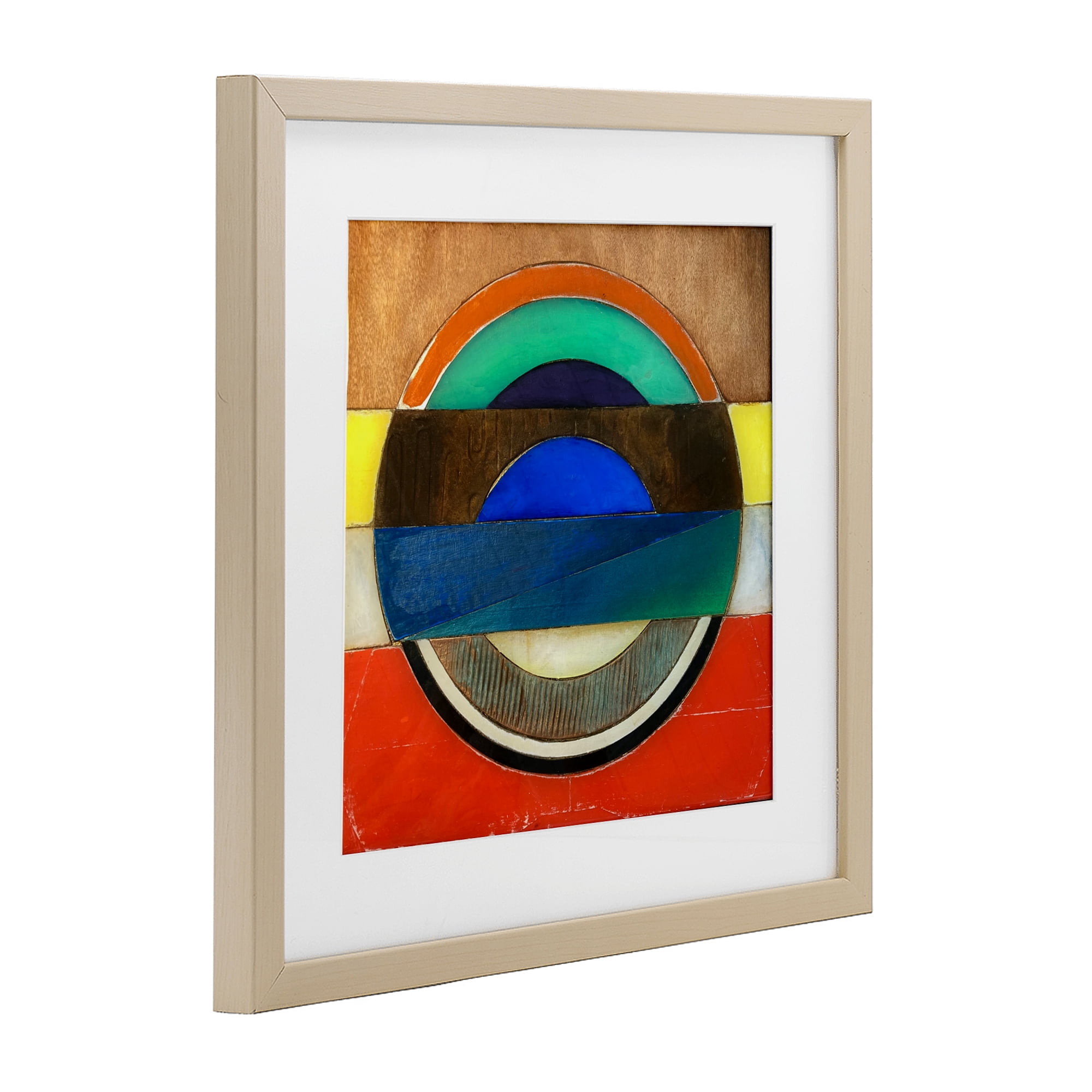 Stupell Industries Bisected Circle Structure Birch Framed Print Under Glass, design by Matthew Finger
