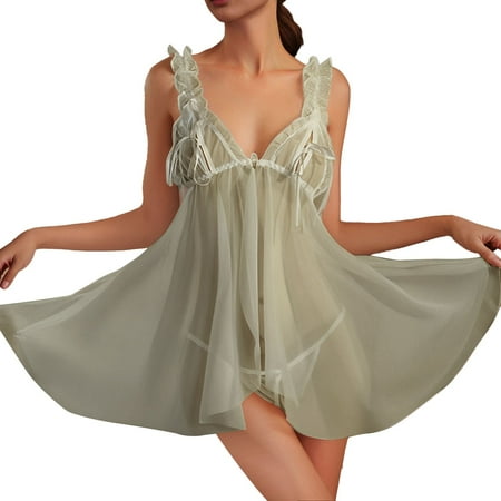 Women Babydoll Nightgown Babydoll Dress Green Dresses For Women Sexy Lace Nightgown Babydoll Lingerie