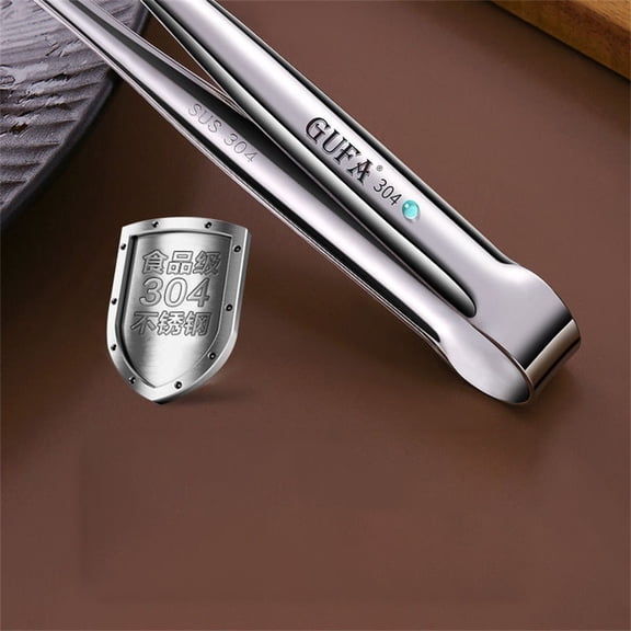 Japanese 304 Stainless Steel BBQ Tongs for Grilling Steak and Bread