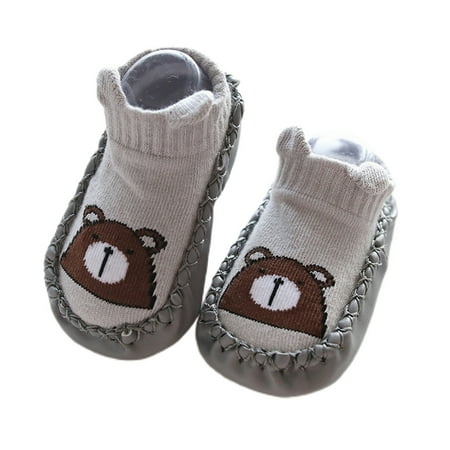 

Journey Baby s Floor Socks Cartoon Design Knitted Upper Slip-on Shoes for Toddler(Gray 12cm)