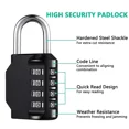 thumbnail image 3 of 1pc Combination Lock Resettable 4 Digit Padlock with Combination Waterproof and Heavy Duty Combination Padlock Outdoor, 3 of 5