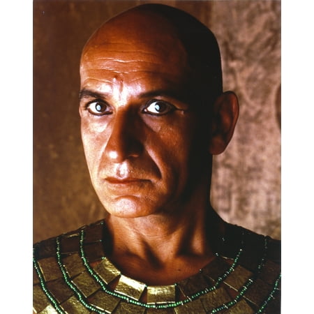 Ben Kingsley Close Up Portrait Looking Serious and Bald in Gold Egyptian Outfit Photo Print