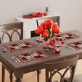 thumbnail image 4 of Buffalo Plaid Love Hearts Roses Flowers Valentine's Day Round Placemats Set of 4 Table Mats for Party Home Kitchen Dining Table Decorations 14x14 Inch, 4 of 5