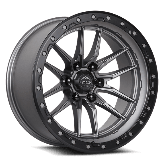Lock Off-Road Krawler Matte Grey with Matte Black Ring 9-17