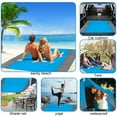 thumbnail image 5 of PureCasa Polyester Picnic Outdoor Blankets, Portable Foldable Nylon Picnic Mats for Beach Camping Hiking, with 1 x Carry Pouch, 4 x Ground Nails and 1 x Carabiner, 1PC, 79"x79", Blue, Square, 5 of 9