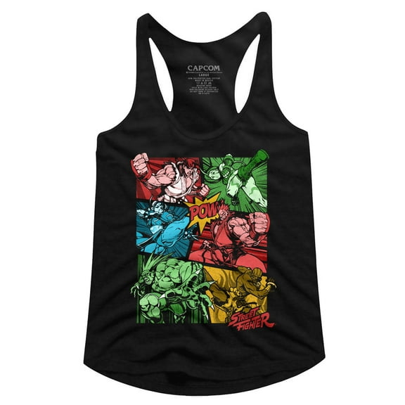 Street Fighter Comic Black Women's Racerback Tank Top