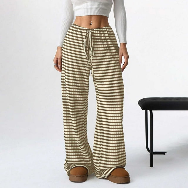 WILLBEST Pantalones Casuales de Lino Ajustados para Mujer, con Cintura Elástica y Cordón Ajustable para Mayor Comodidad y Estilo. Chica