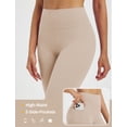 thumbnail image 5 of BALEAF Womens High Waisted Capri Leggings with Pockets Tummy Control Yoga Gym Pants Beige XXXL, 5 of 6