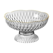 Luoshdecor Plastic Fruit Bowl,Round Pedestal Decorative Bowl for Home Decor,Clear Storage Basket for Fruit,Salad, Vegetables